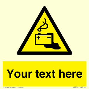 Custom Battery Charging Sign